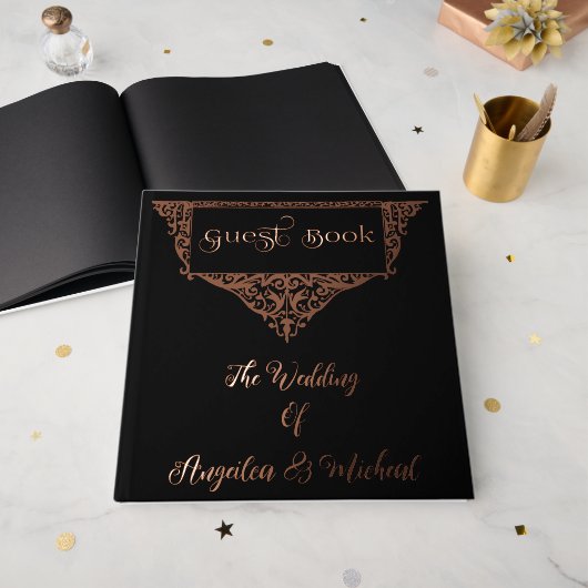 Gothic, elegante Folie Gastenboek (Voorkant open)