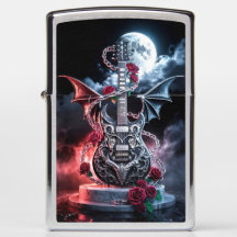 Gothic elektrische gitaar met zilveren kettingen