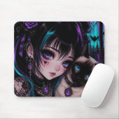 Gothic Emo | Anime Meisje & Kat Muismat (Met muis)