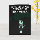 GOTHIC EMO BIRTHDAY GIRL WENSKAARTEN KAART (Gele Bloem)