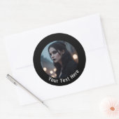 Gothic Emo Moody Donker Gothic Zwart Aangepaste Fo Ronde Sticker (Envelop)