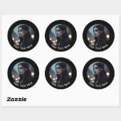 Gothic Emo Moody Donker Gothic Zwart Aangepaste Fo Ronde Sticker (Vel)