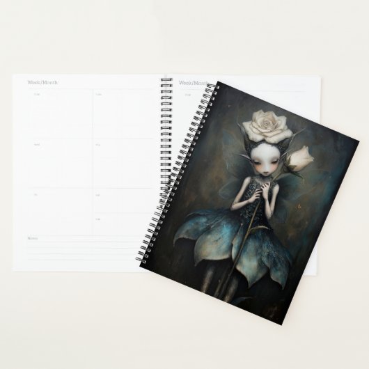 Gothic Enchanted Fairy Holding White Rose Planner (Display)
