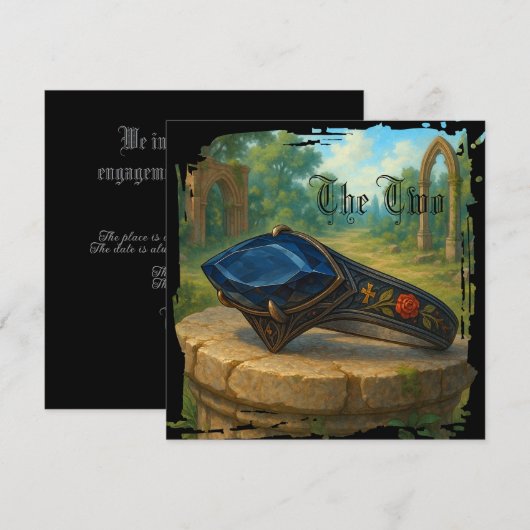 Gothic engagement gift kaart (Voorkant / Achterkant)