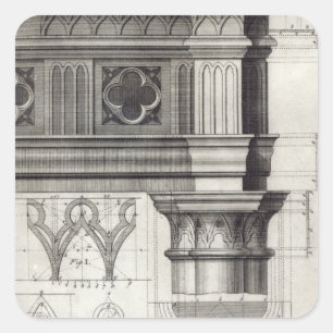 Gothic Entablatation and Capital Vierkante Sticker
