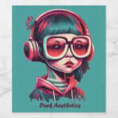 Gothic esthetisch wijn etiket (Enkel label)