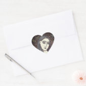 GOTHIC EVA, DUISTERE TUIN VAN EDEN, VROUW, SLANG HART STICKER (Envelop)