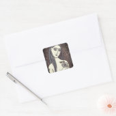 GOTHIC EVA, DUISTERE TUIN VAN EDEN, VROUW, SLANG VIERKANTE STICKER (Envelop)