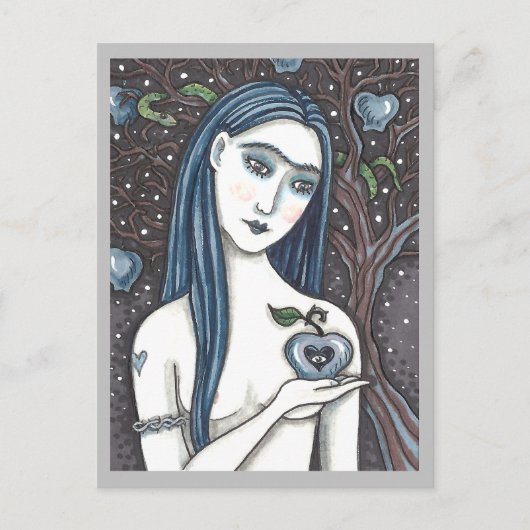 GOTHIC EVE, DONKERE KANT VAN EDEN, APPEL & SLANG BRIEFKAART (Voorkant)