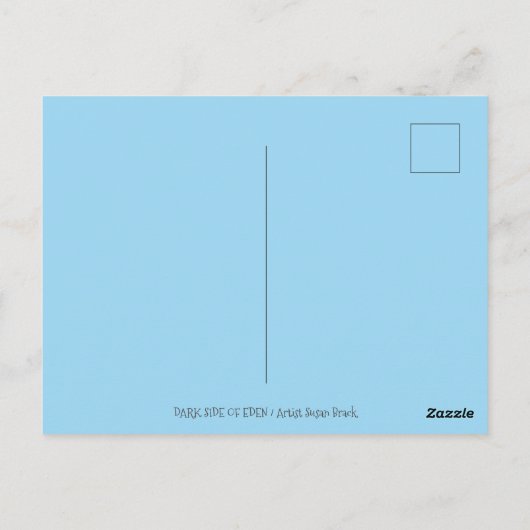 GOTHIC EVE, DONKERE KANT VAN EDEN, APPEL & SLANG BRIEFKAART (Achterkant)