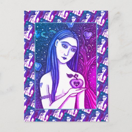 GOTHIC EVE, DONKERE KANT VAN EDEN, APPEL & SLANG BRIEFKAART (Voorkant)