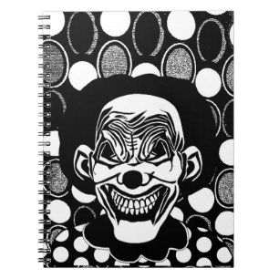 gothic Evil Monster crepy Clown Scary Circus art Notitieboek