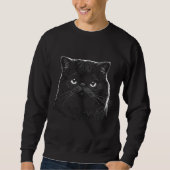 Gothic Exotic Cat Art Men's Black Sweater (Voorkant)