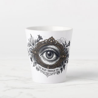 Gothic Eye Vintage Illustratie - Donkere Academici Latte Mok