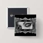 Gothic Eyes Vierkante Button 5,1 Cm (Voorkant /achterkant)