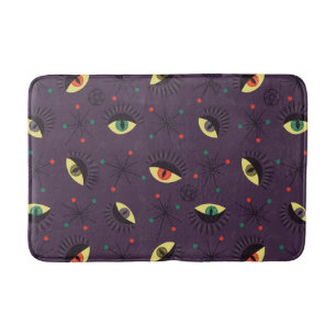 Gothic Eyes Witchy Paarse Patroon Occult Badmat