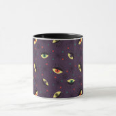 Gothic Eyes Witchy Paarse Patroon Occult Mok (Midden)