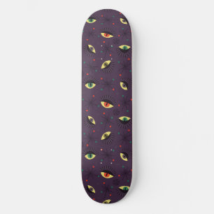 Gothic Eyes Witchy Paarse Patroon Occult Persoonlijk Skateboard