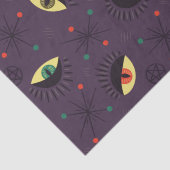 Gothic Eyes Witchy Pattern - Occult Paarse Mystiek Tissuepapier (Detail)
