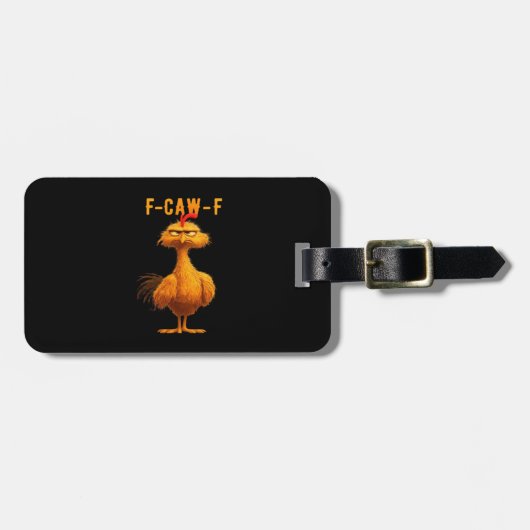 Gothic F-Caw-F Crow Funny Humor Bagagelabel (Voorkant horizontaal)