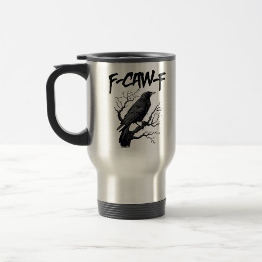 Gothic F-Caw-F Humor Crow Funny Essential Cool Uni Reisbeker (Links)