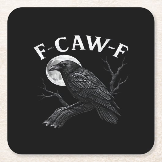 Gothic F-Caw-F Humor Funny Crow Kartonnen Onderzetters (Voorkant)
