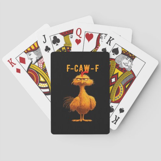 Gothic F-Caw-F Kraai Grappige Humor Pokerkaarten (Achterkant)