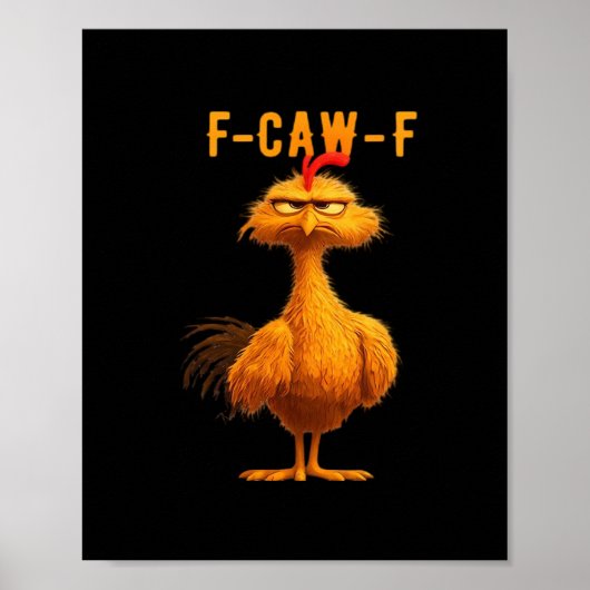 Gothic F-Caw-F Kraai Grappige Humor Poster (Voorkant)