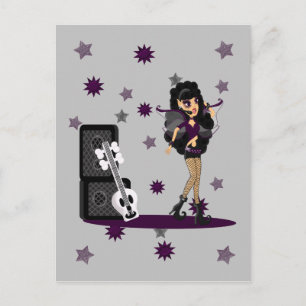Gothic Faerie met Skull Guitar Briefkaart