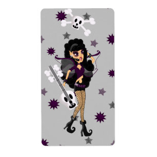 Gothic Faerie met Skull Guitar Etiket