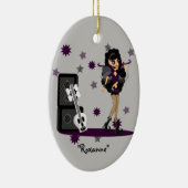 Gothic Faerie met Skull Guitar Keramisch Ornament (Rechts)