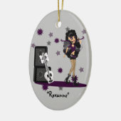 Gothic Faerie met Skull Guitar Keramisch Ornament (Links)