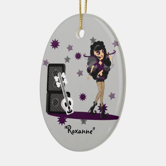 Gothic Faerie met Skull Guitar Keramisch Ornament (Links)