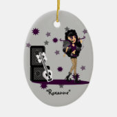 Gothic Faerie met Skull Guitar Keramisch Ornament (Voorkant)