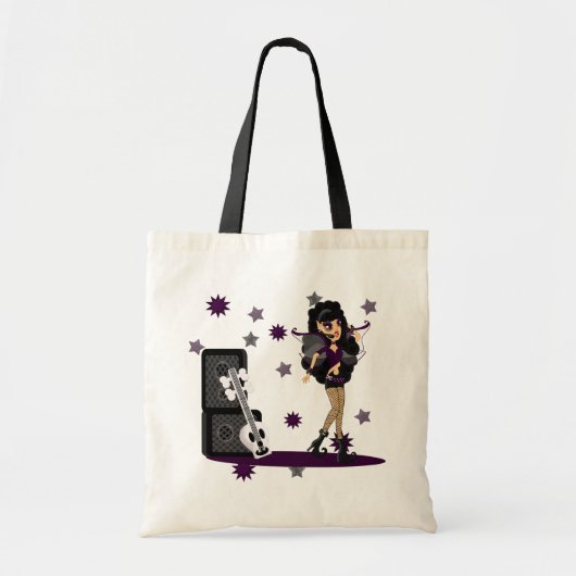 Gothic Faerie met Skull Guitar Tote Bag (Voorkant)
