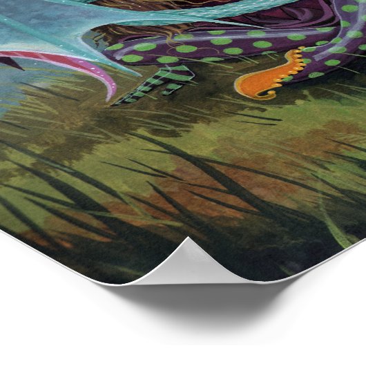 Gothic Fairy and Dragon Fantasy Art Poster (Hoek)