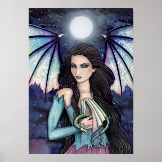 Gothic Fairy and Dragon Poster Molly Harrison (Voorkant)