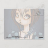 Gothic fairy bagon in blue card briefkaart (Achterkant)