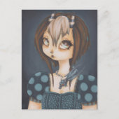 Gothic fairy bagon in blue card briefkaart (Voorkant)