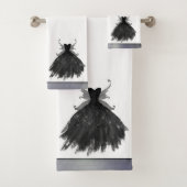 Gothic Fairy Black Gown | Vampy Gothic Glam Sheen Bad Handdoek (Insitu)