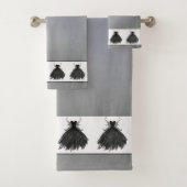 Gothic Fairy Black Gown | Vampy Gothic Glam Sheen Bad Handdoek (Insitu)