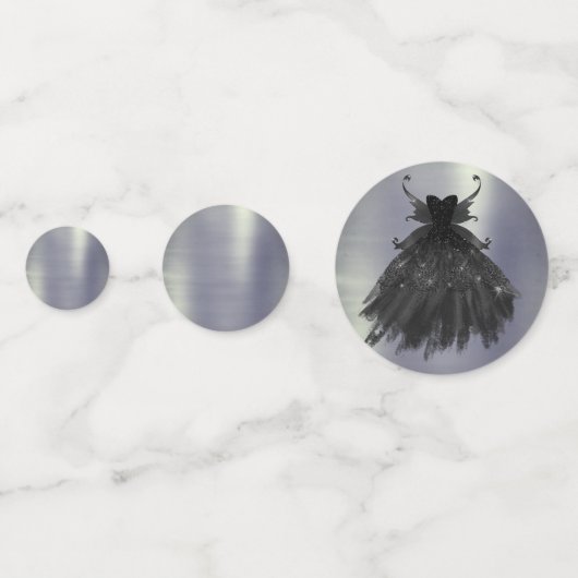 Gothic Fairy Black Gown | Vampy Gothic Glam Sheen Confetti (Achterkanten)