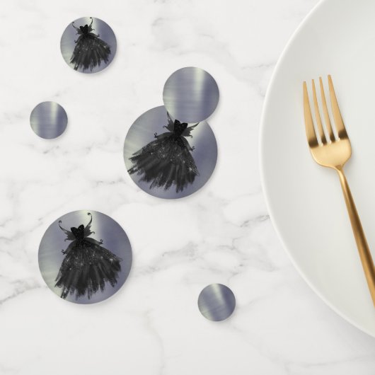 Gothic Fairy Black Gown | Vampy Gothic Glam Sheen Confetti (Groep)