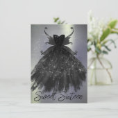 Gothic Fairy Black Gown | Vampy Gothic Glam Sheen Kaart (Staand voorkant)