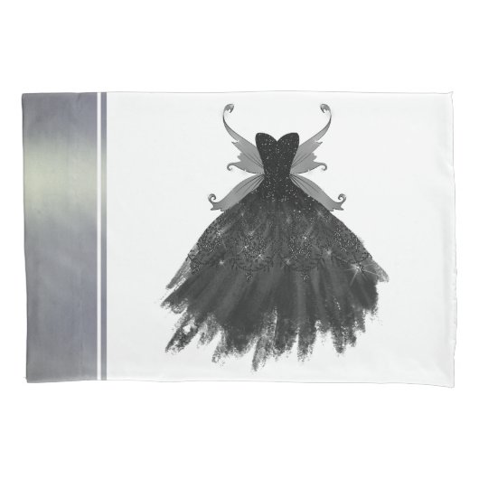 Gothic Fairy Black Gown | Vampy Gothic Glam Sheen Kussensloop (Voorkant)