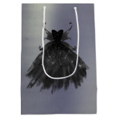 Gothic Fairy Black Gown | Vampy Gothic Glam Sheen Medium Cadeauzakje (Achterkant)