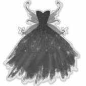Gothic Fairy Black Gown | Vampy Gothic Glam Sheen Sticker (Voorkant)