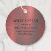 Gothic Fairy Crimson Gown | Deep Radiant Red Sheen Bedankjes Labels (Achterkant)