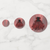 Gothic Fairy Crimson Gown | Deep Radiant Red Sheen Confetti (Voorkanten)