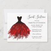 Gothic Fairy Crimson Gown | Deep Radiant Red Sheen Kaart (Voorkant)